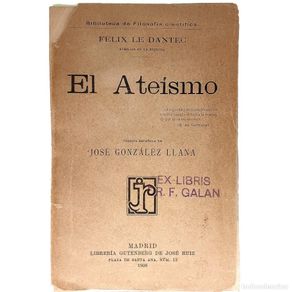 Livres anciens: EL ATEÍSMO. Dantec, Félix le